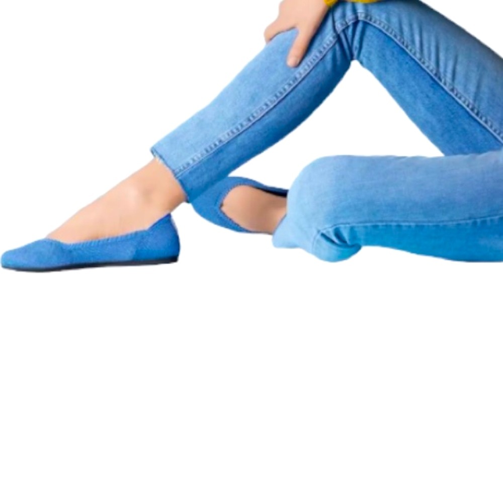 Rothy's Round Toe Flats Peacock Blue Sz 6.5
